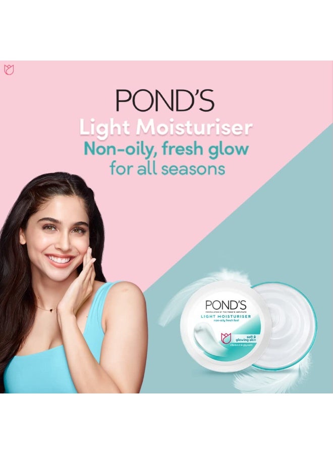 Vaseline Winter Care Combo: Cocoa Glow Lotion, 400Ml With Ponds Light Moisturiser 100G, For Soft & Glowing Skin - Image 4